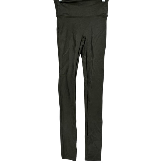 Spanx Faux Leather Leggings Olive Green Casual Comfort Night Out Size Small - Picture 3 of 8